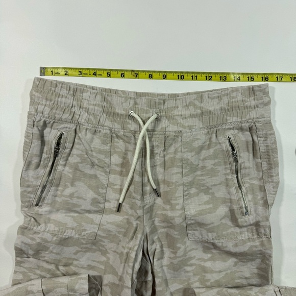 Athleta Cabo Tide Linen Jogger Pants Neutral Camouflage - Picture 6 of 7